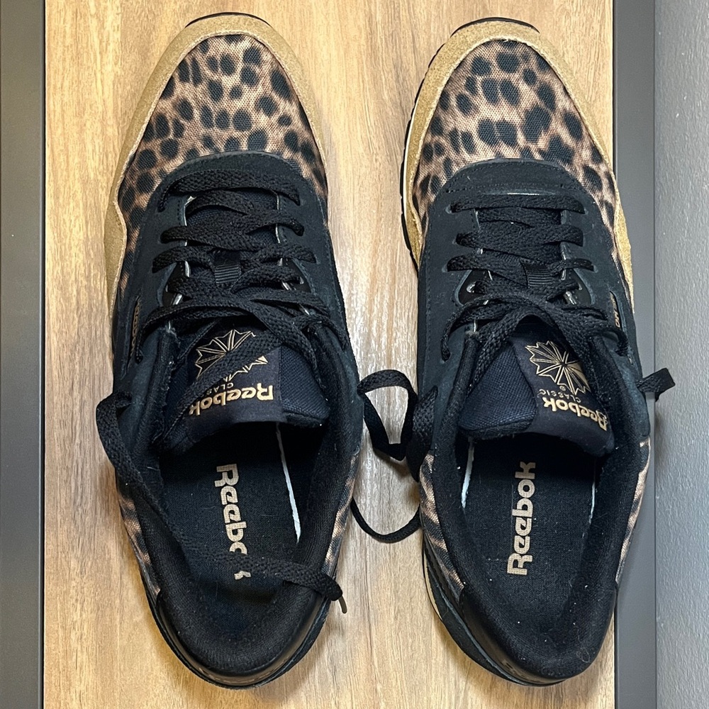 Reebok Classic Tan and Black Leopard Sneakers - Size 10 - Picture 3 of 8